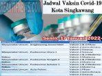 Jadwal vaksin Covid-19 Kota Singkawang Senin, 17/01/2022. (*Data: Dinkes KB Kota Singkawang).