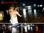 Camat Singkawang Selatan Apriyanto memantau banjir di wilayahnya.
