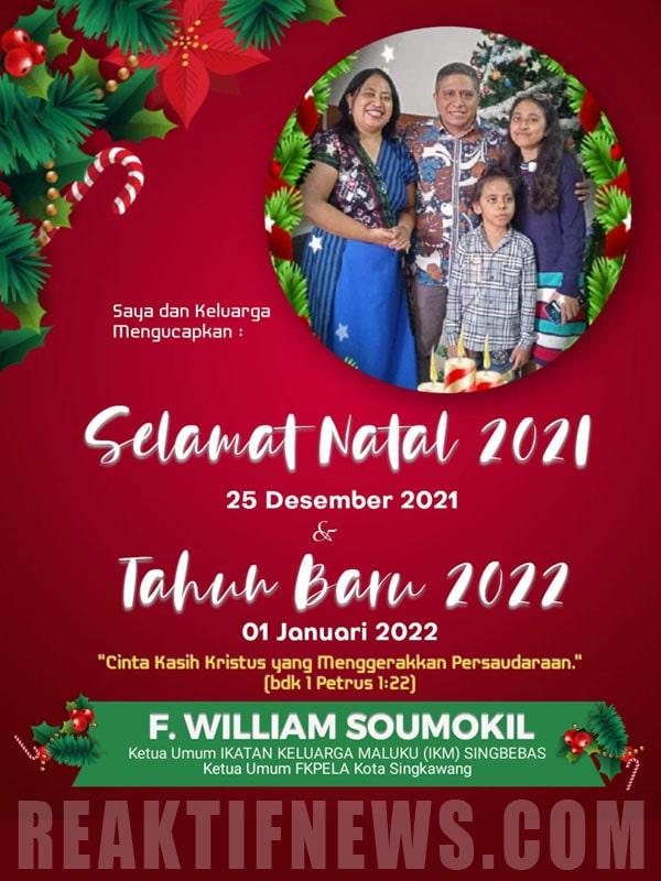 Undangan merayakan Natal 2021 F William Soumokil.